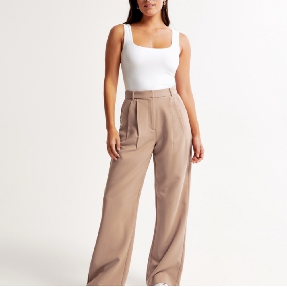 Curve Love A&F Sloane Tailored Wide Leg Pant